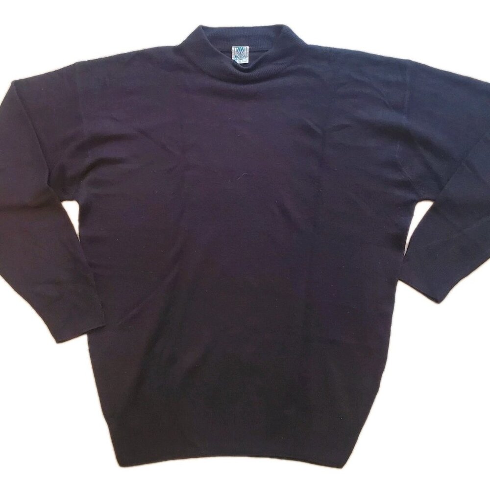 Rare VTG VW Volkswagen Motorsport Men's Black Mock Neck Driving Sweater Large